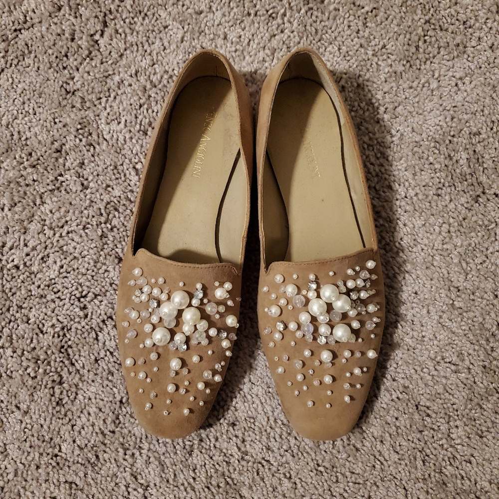 Enzo Angiolini flats with pearl accents